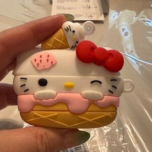 Hello Kitty Ice Cream Sandwich AirPods Case - White Pink Red Yellow